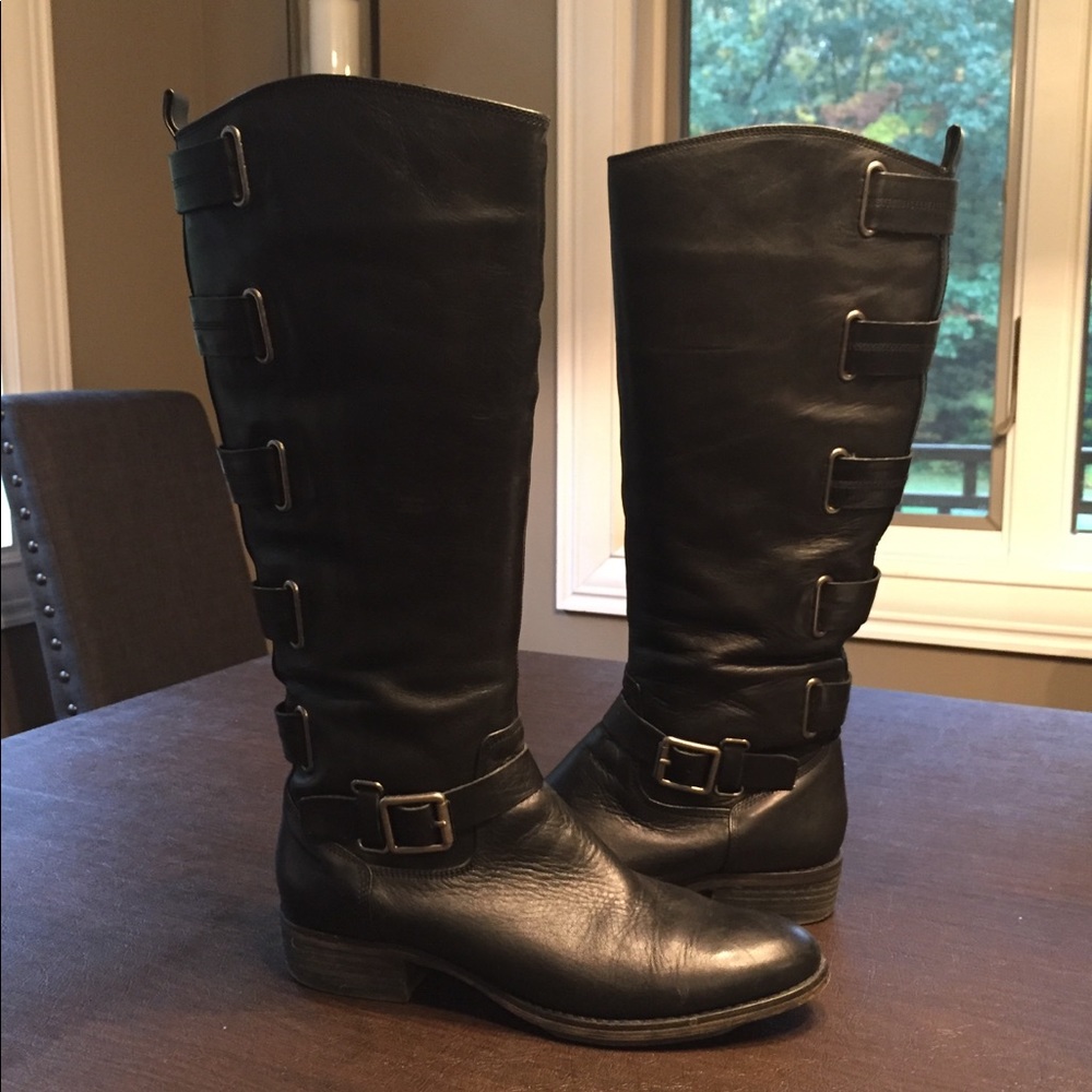 Arturo Chiang Black Leather Boots - Size 7.5